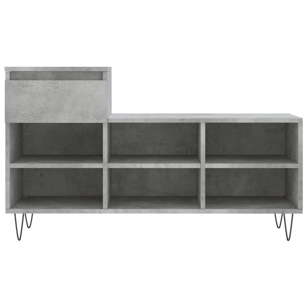 Shoe Cabinet Concrete Grey 102x36x60 cm Engineered Wood