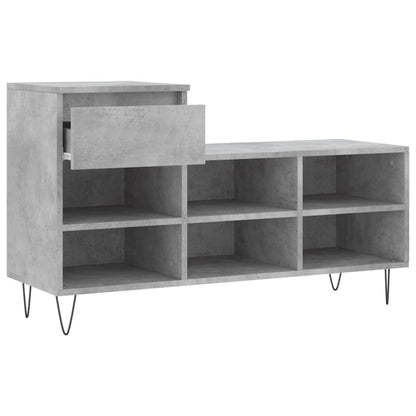 Shoe Cabinet Concrete Grey 102x36x60 cm Engineered Wood