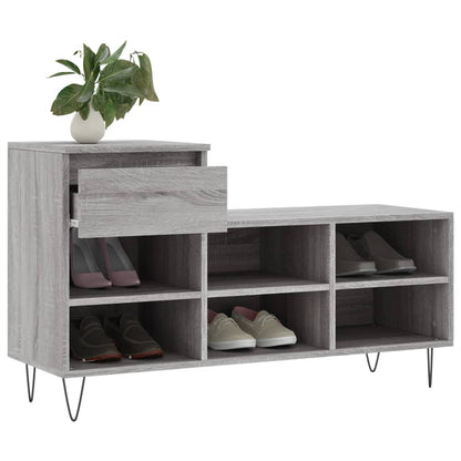 Shoe Cabinet Grey Sonoma 102x36x60 cm Engineered Wood