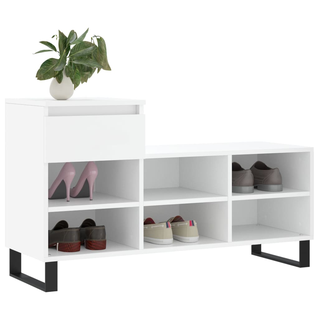 Shoe Cabinet White 102x36x60 cm Engineered Wood