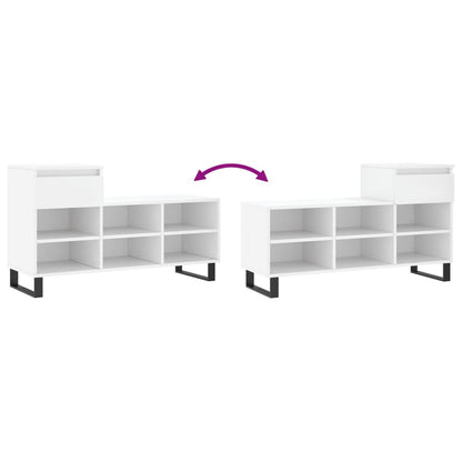 Shoe Cabinet White 102x36x60 cm Engineered Wood
