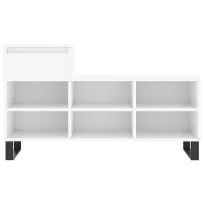 Shoe Cabinet High Gloss White 102x36x60 cm Engineered Wood