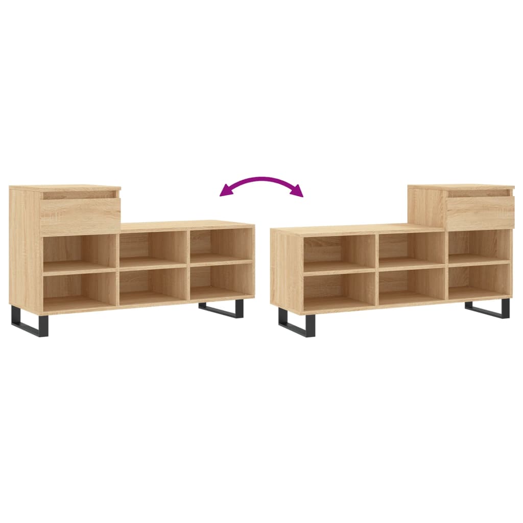 Shoe Cabinet Sonoma Oak 102x36x60 cm Engineered Wood