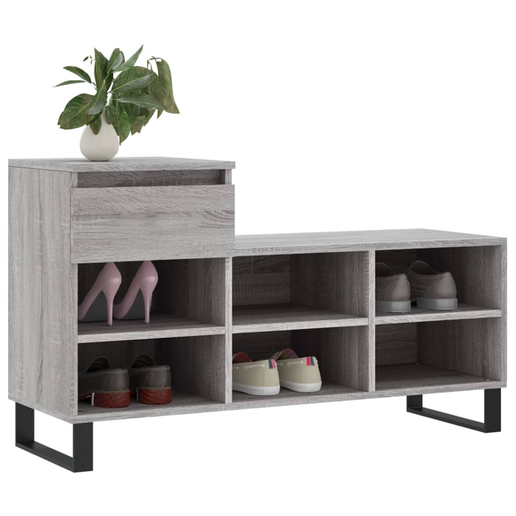 Shoe Cabinet Grey Sonoma 102x36x60 cm Engineered Wood