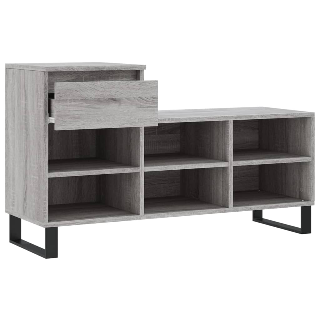 Shoe Cabinet Grey Sonoma 102x36x60 cm Engineered Wood