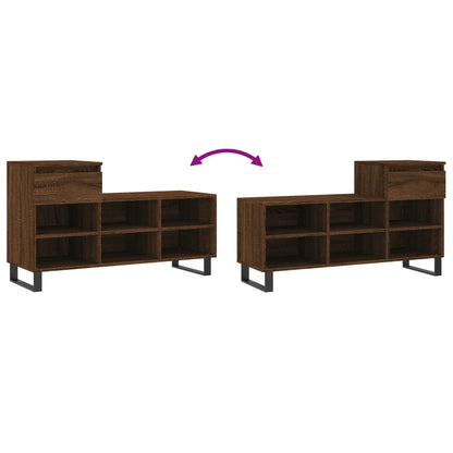 Shoe Cabinet Brown Oak 102x36x60 cm Engineered Wood