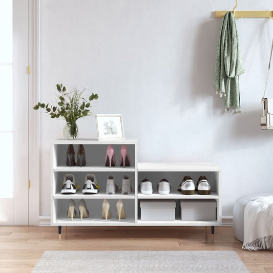 Shoe Cabinet White 102x36x60 cm Engineered Wood