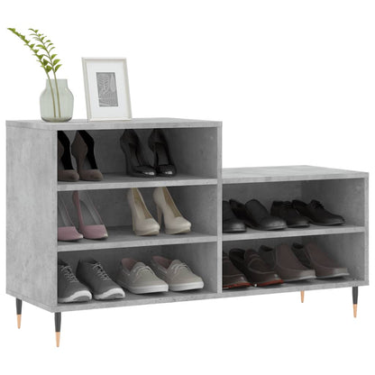 Shoe Cabinet Concrete Grey 102x36x60 cm Engineered Wood
