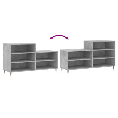 Shoe Cabinet Concrete Grey 102x36x60 cm Engineered Wood