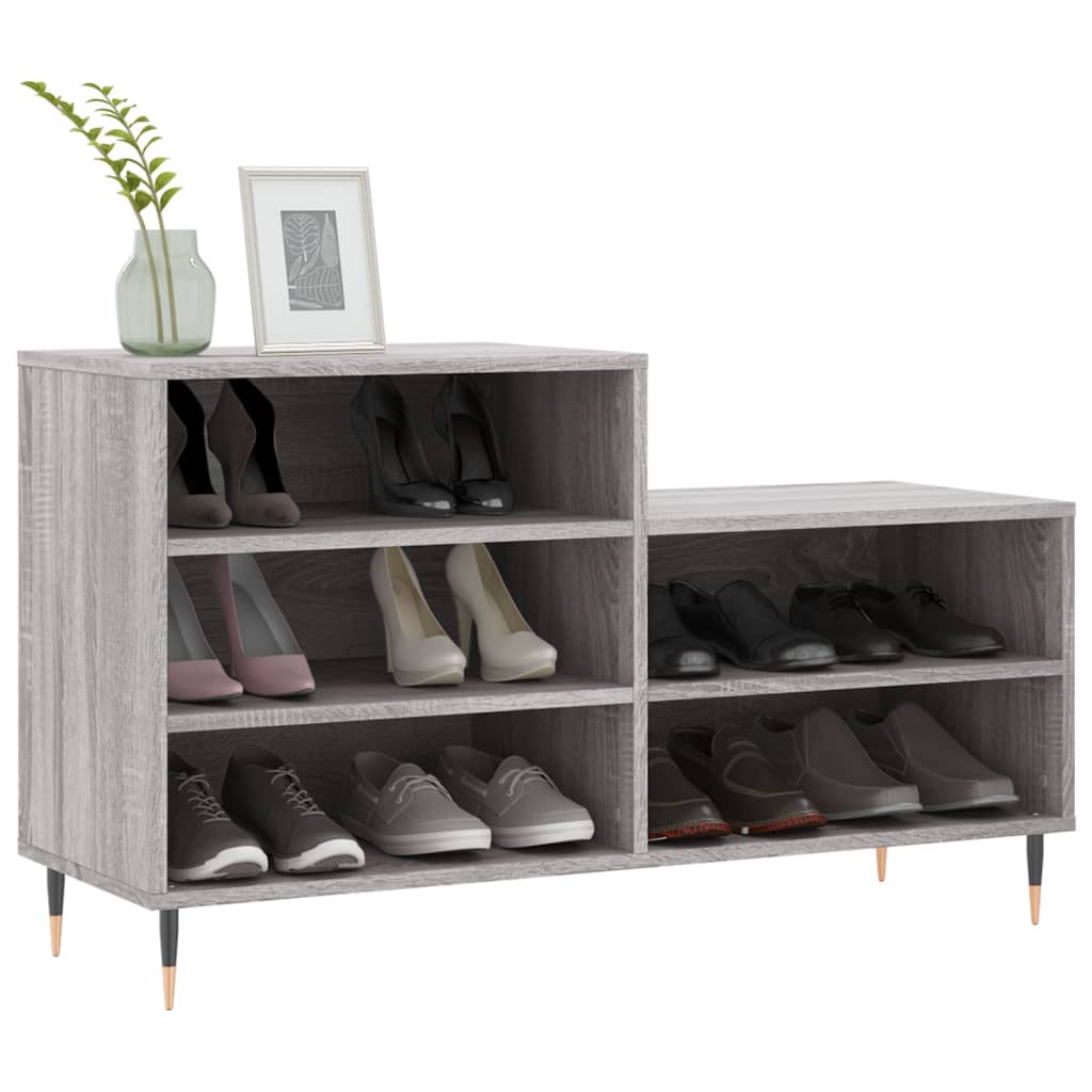 Shoe Cabinet Grey Sonoma 102x36x60 cm Engineered Wood