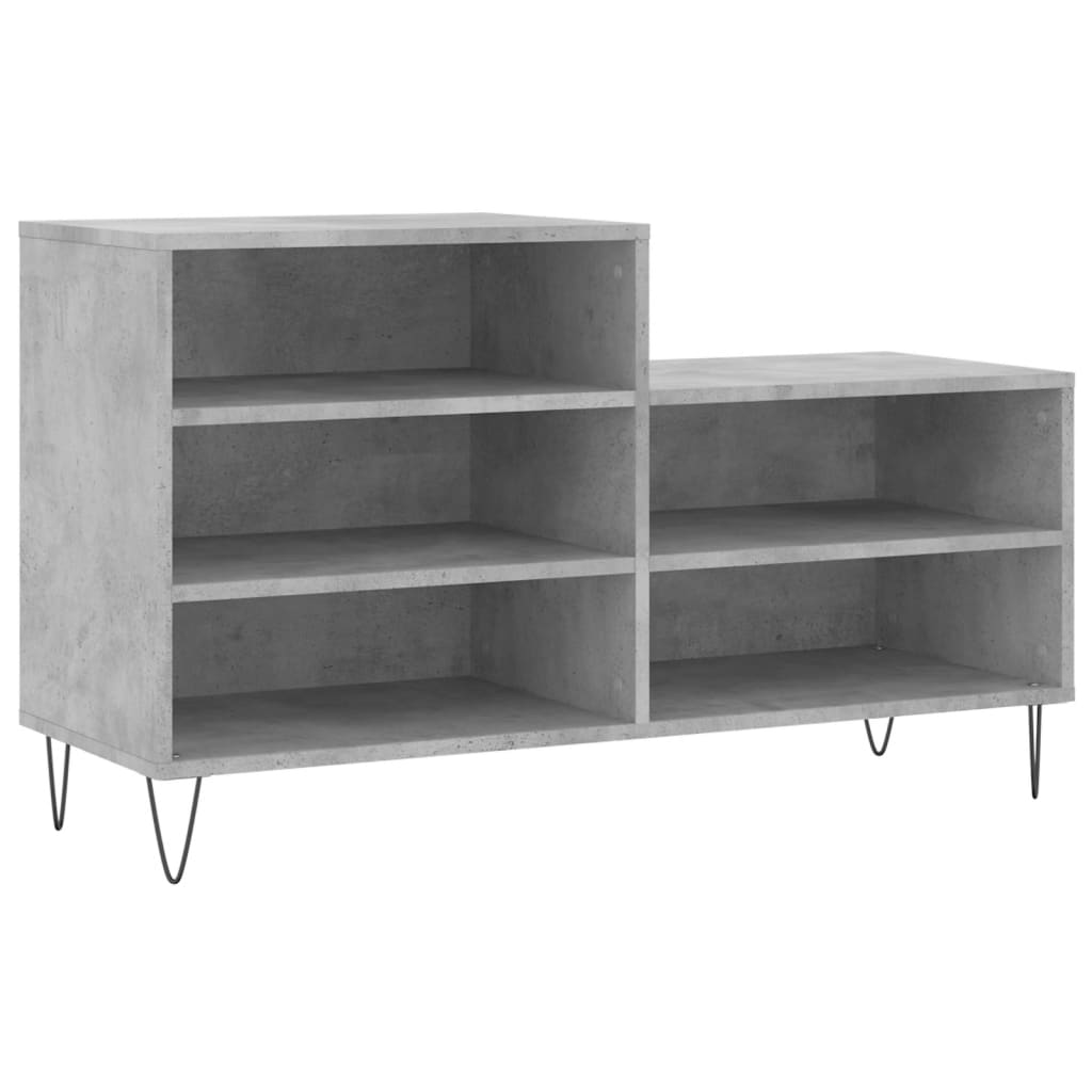 Shoe Cabinet Concrete Grey 102x36x60 cm Engineered Wood