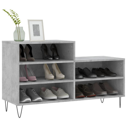 Shoe Cabinet Concrete Grey 102x36x60 cm Engineered Wood