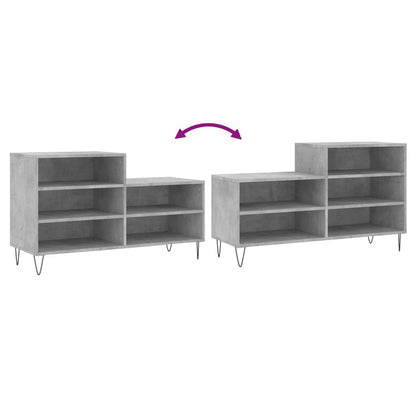 Shoe Cabinet Concrete Grey 102x36x60 cm Engineered Wood