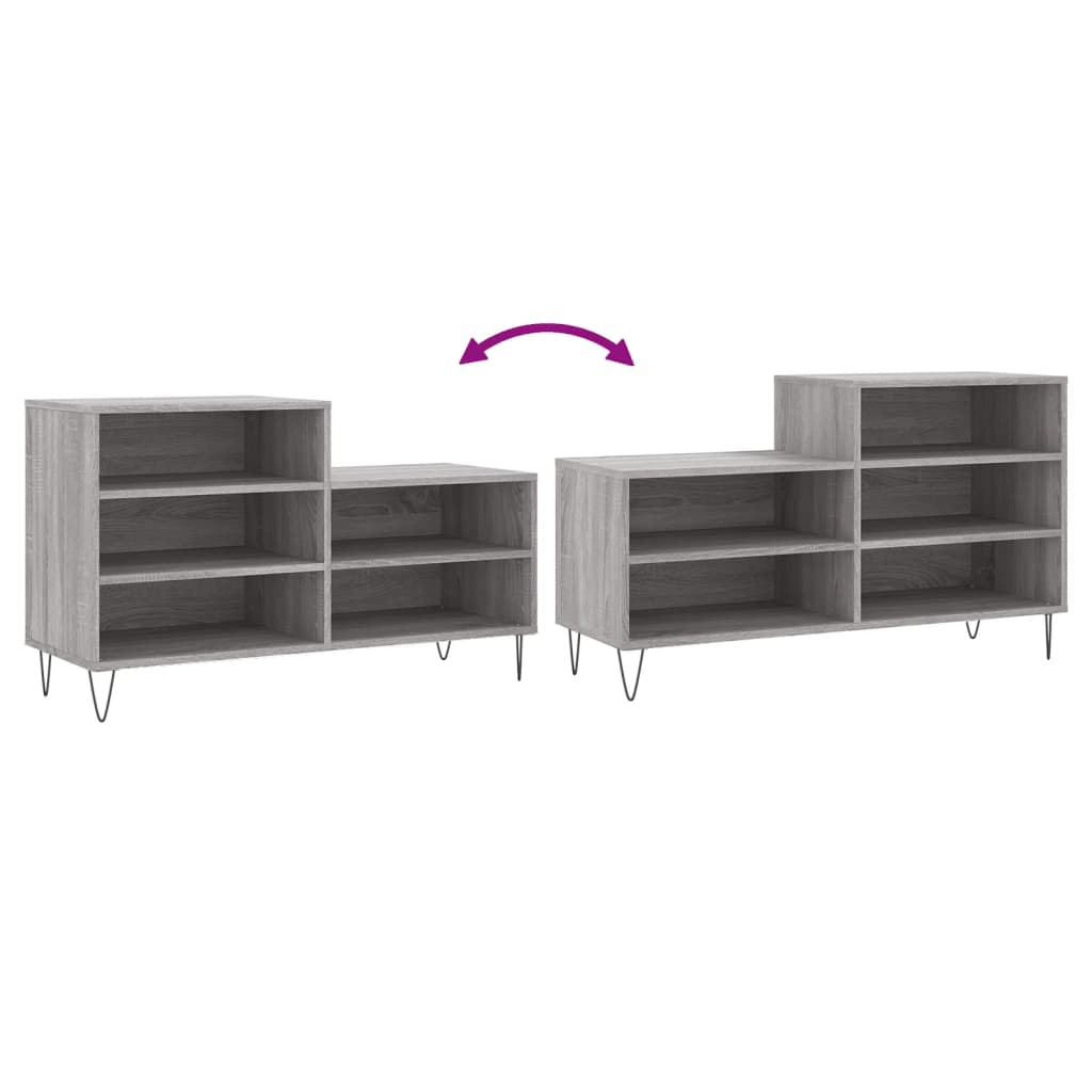 Shoe Cabinet Grey Sonoma 102x36x60 cm Engineered Wood