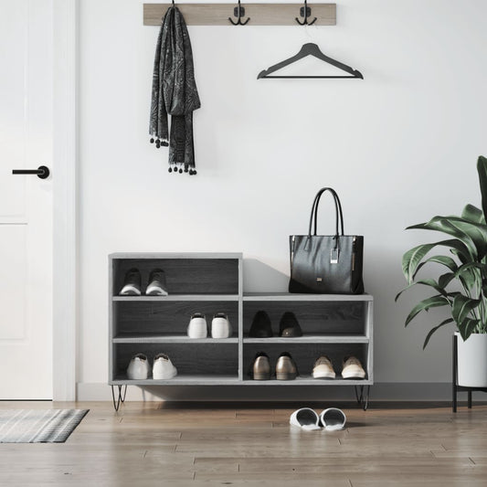 Shoe Cabinet Grey Sonoma 102x36x60 cm Engineered Wood