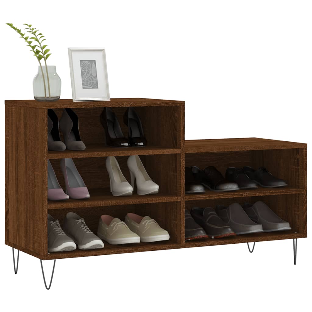 Shoe Cabinet Brown Oak 102x36x60 cm Engineered Wood