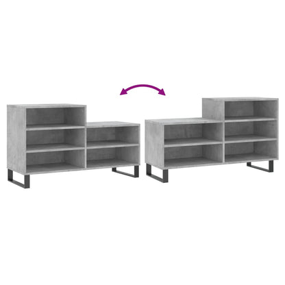 Shoe Cabinet Concrete Grey 102x36x60 cm Engineered Wood