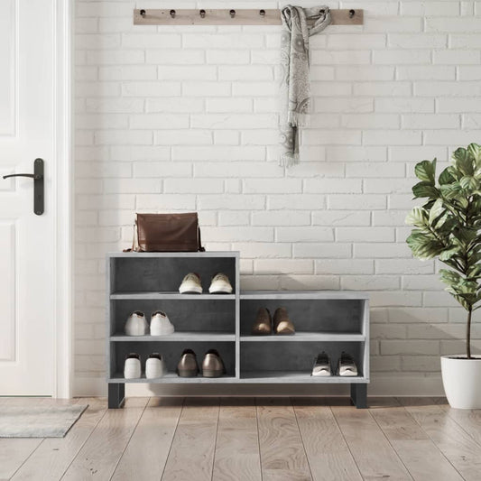 Shoe Cabinet Concrete Grey 102x36x60 cm Engineered Wood