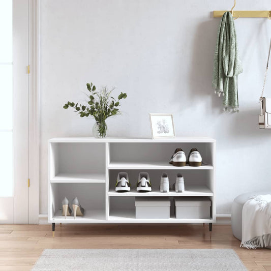 Shoe Cabinet White 102x36x60 cm Engineered Wood
