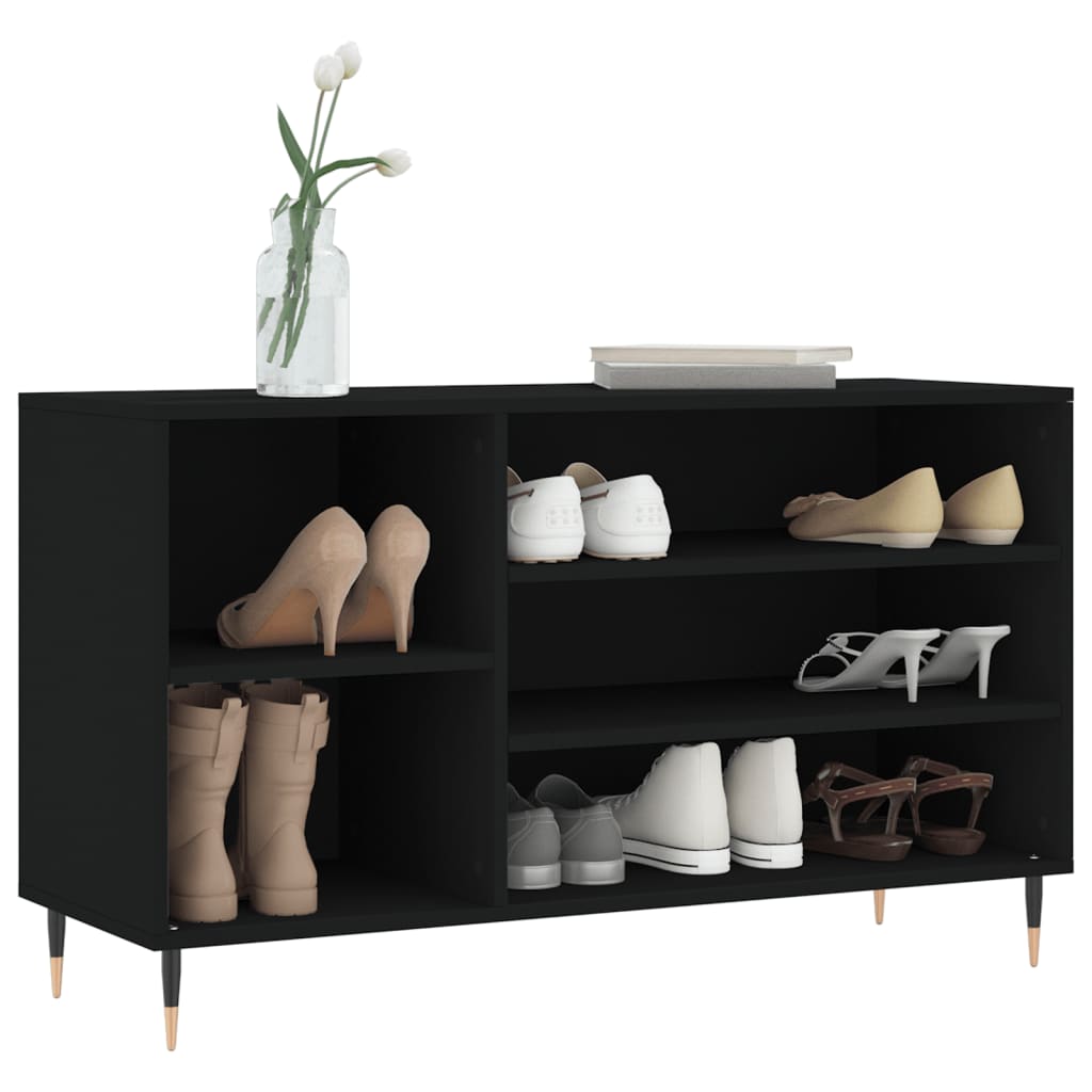 Shoe Cabinet Black 102x36x60 cm Engineered Wood