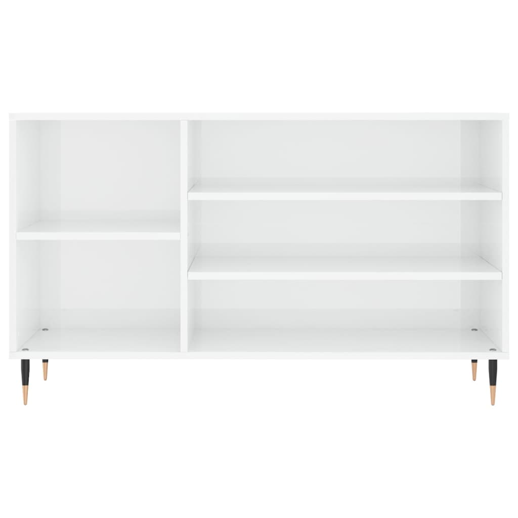 Shoe Cabinet High Gloss White 102x36x60 cm Engineered Wood