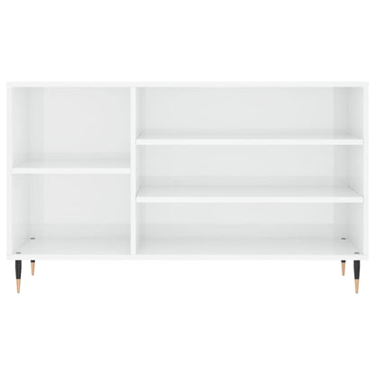 Shoe Cabinet High Gloss White 102x36x60 cm Engineered Wood