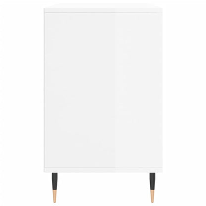 Shoe Cabinet High Gloss White 102x36x60 cm Engineered Wood
