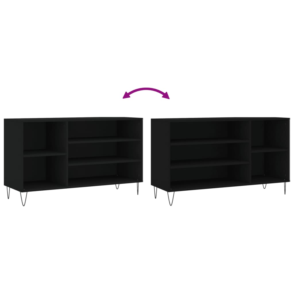 Shoe Cabinet Black 102x36x60 cm Engineered Wood