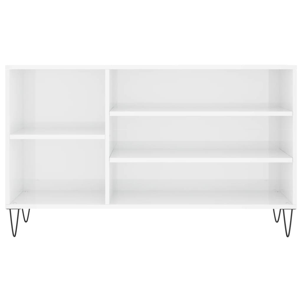 Shoe Cabinet High Gloss White 102x36x60 cm Engineered Wood