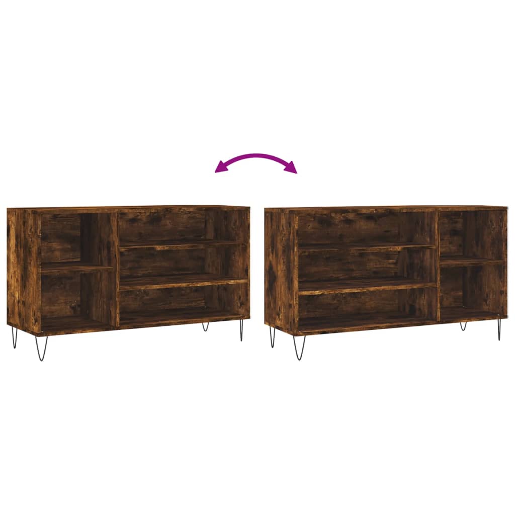 Shoe Cabinet Smoked Oak 102x36x60 cm Engineered Wood