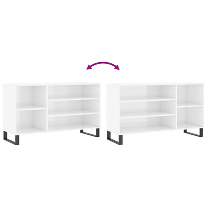 Shoe Cabinet High Gloss White 102x36x60 cm Engineered Wood