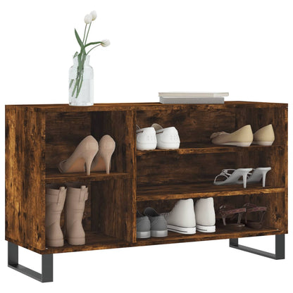 Shoe Cabinet Smoked Oak 102x36x60 cm Engineered Wood