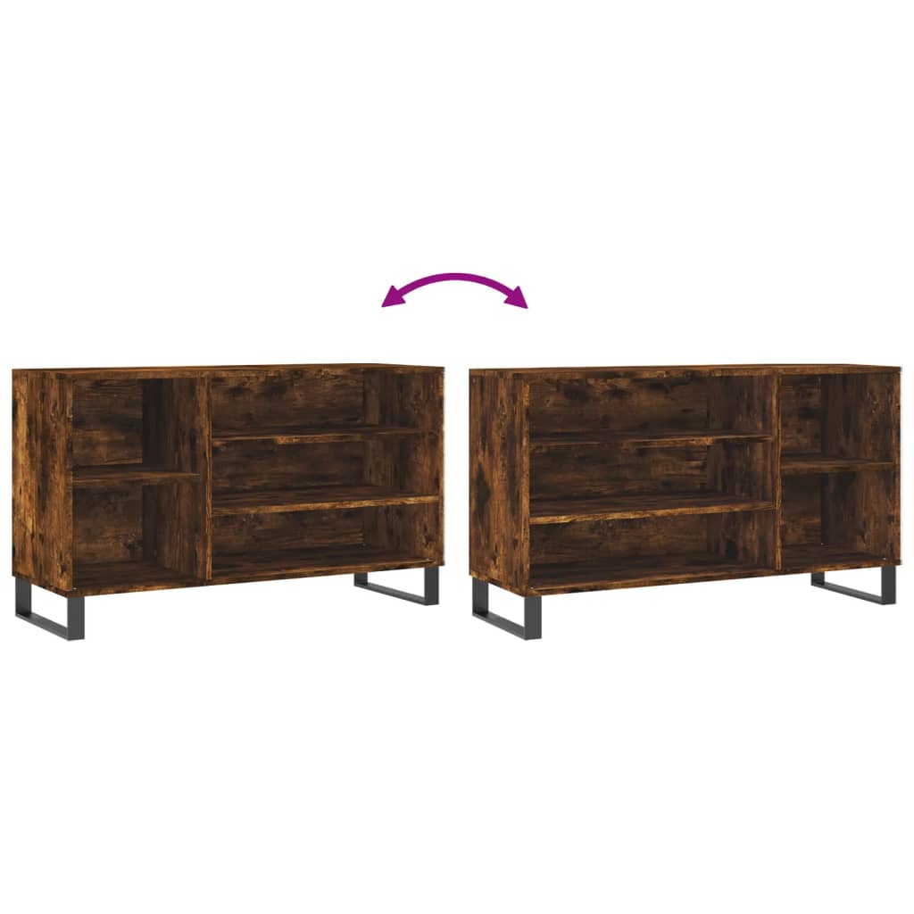 Shoe Cabinet Smoked Oak 102x36x60 cm Engineered Wood