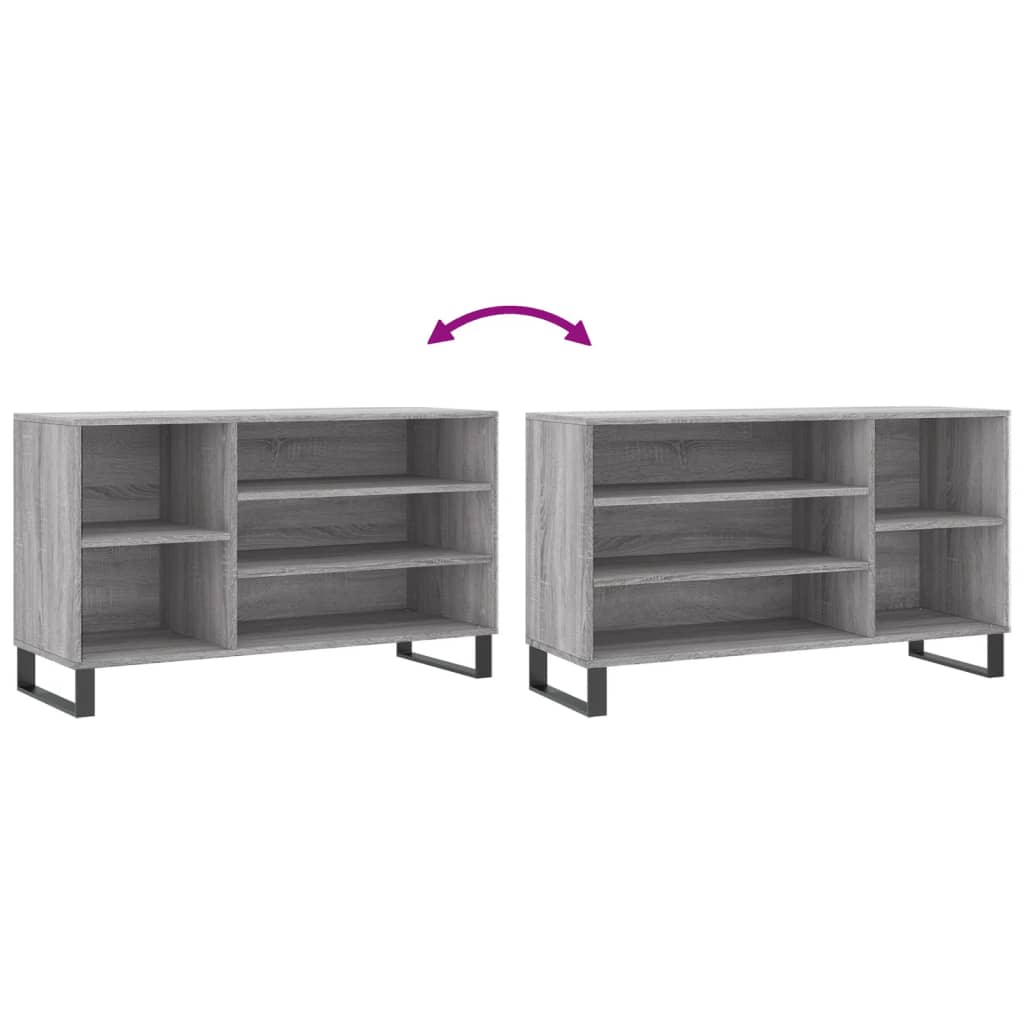 Shoe Cabinet Grey Sonoma 102x36x60 cm Engineered Wood