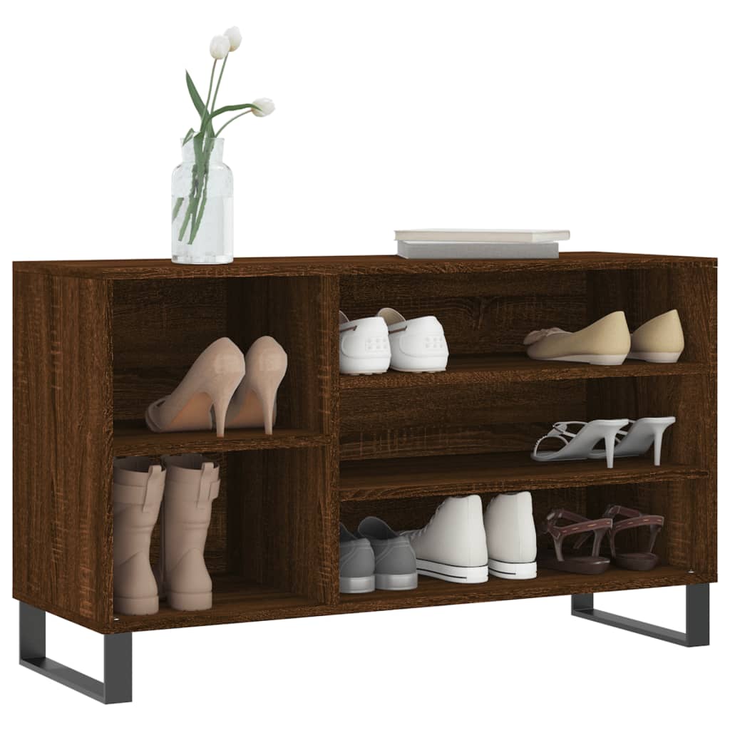 Shoe Cabinet Brown Oak 102x36x60 cm Engineered Wood