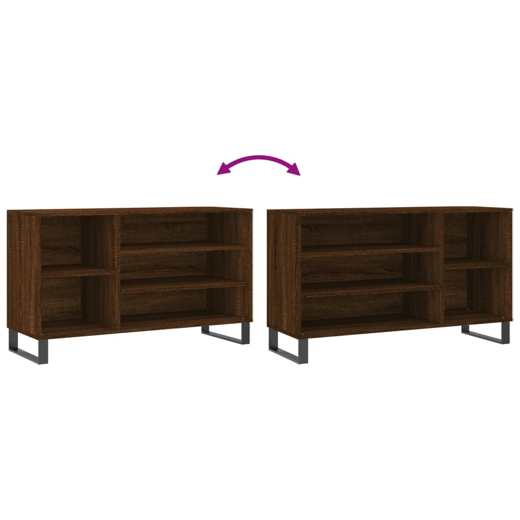 Shoe Cabinet Brown Oak 102x36x60 cm Engineered Wood