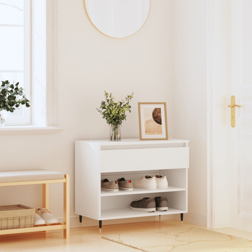 Shoe Cabinet White 70x36x60 cm Engineered Wood