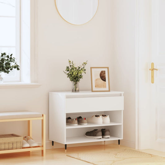 Shoe Cabinet White 70x36x60 cm Engineered Wood