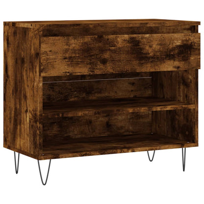 Shoe Cabinet Smoked Oak 70x36x60 cm Engineered Wood