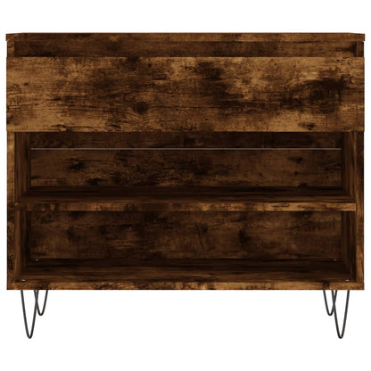 Shoe Cabinet Smoked Oak 70x36x60 cm Engineered Wood