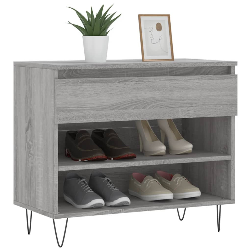 Shoe Cabinet Grey Sonoma 70x36x60 cm Engineered Wood
