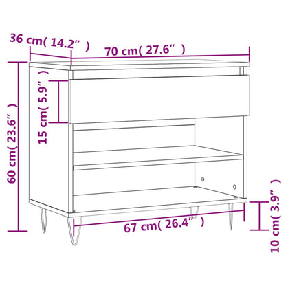 Shoe Cabinet Grey Sonoma 70x36x60 cm Engineered Wood