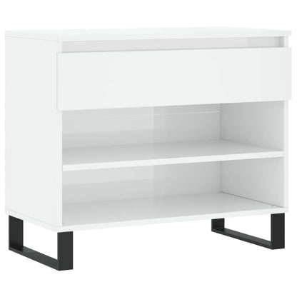 Shoe Cabinet High Gloss White 70x36x60 cm Engineered Wood