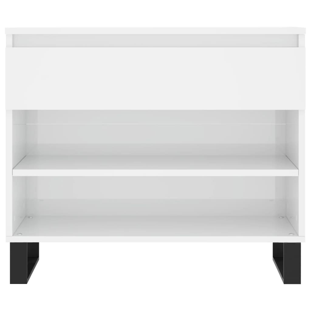 Shoe Cabinet High Gloss White 70x36x60 cm Engineered Wood