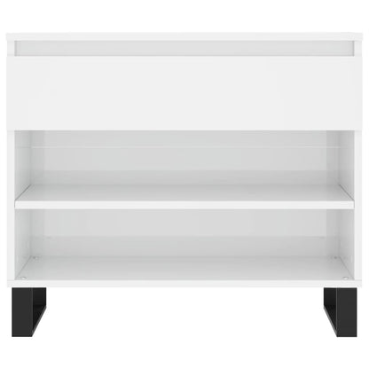 Shoe Cabinet High Gloss White 70x36x60 cm Engineered Wood