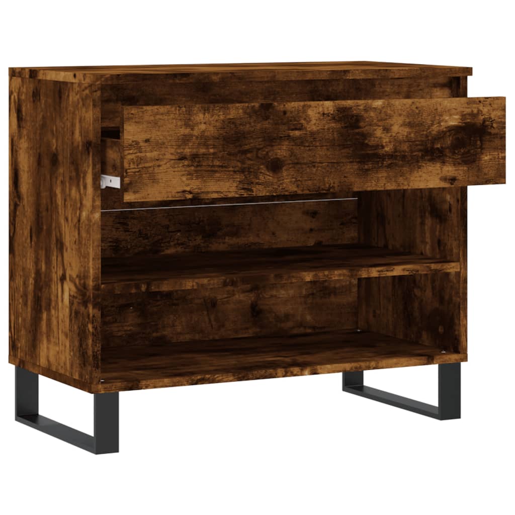 Shoe Cabinet Smoked Oak 70x36x60 cm Engineered Wood