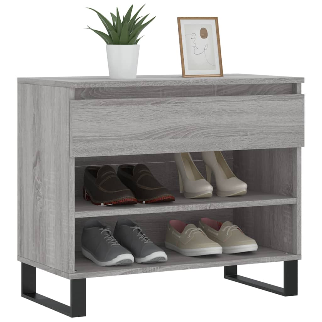 Shoe Cabinet Grey Sonoma 70x36x60 cm Engineered Wood
