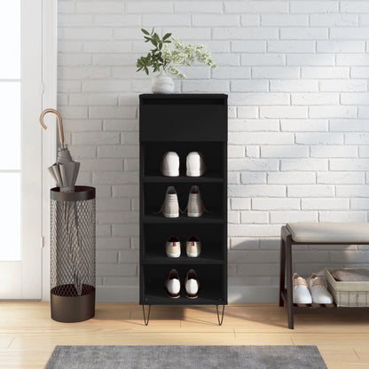 Shoe Cabinet Black 40x36x105 cm Engineered Wood