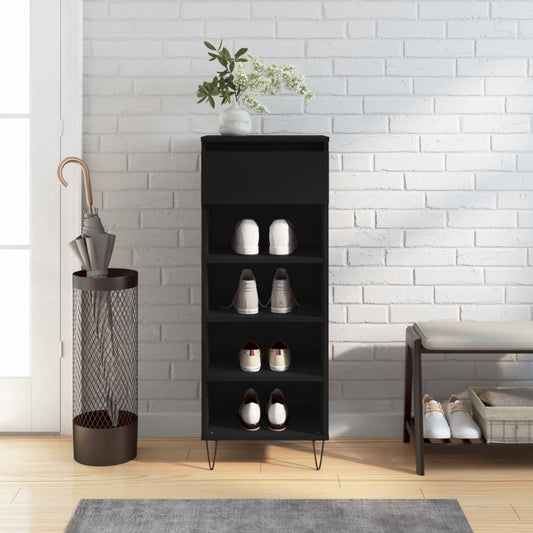 Shoe Cabinet Black 40x36x105 cm Engineered Wood