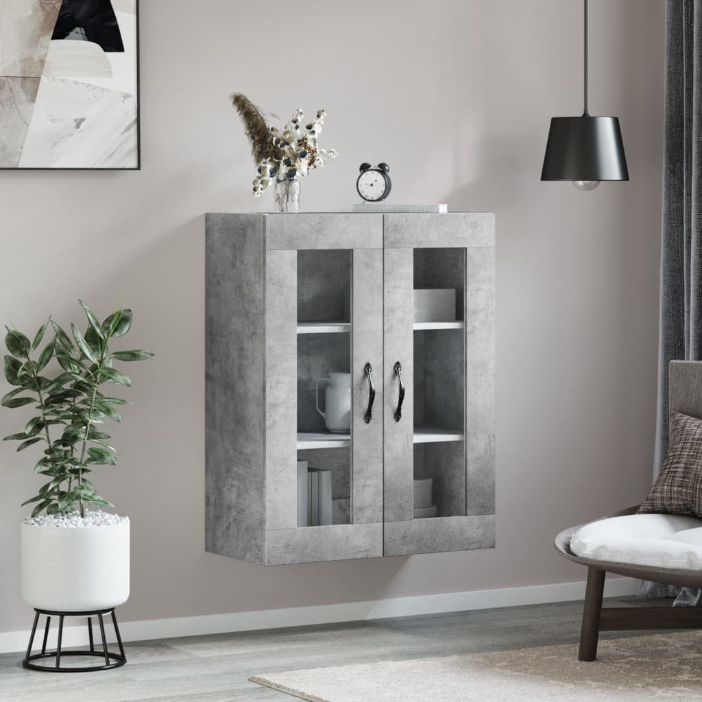 Wall Mounted Cabinet Concrete Grey 69.5x34x90 cm Engineered Wood